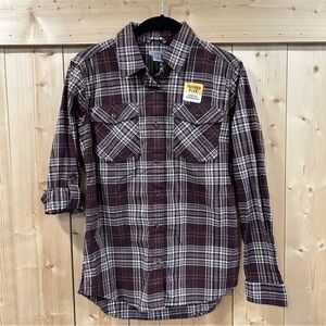 Carhartt Women’s Rugged Flex Loose Fit Midweight Flannel Shirt - Brown Plaid